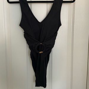 Toluca Artemis Midi One Piece Onyx Ribbed
